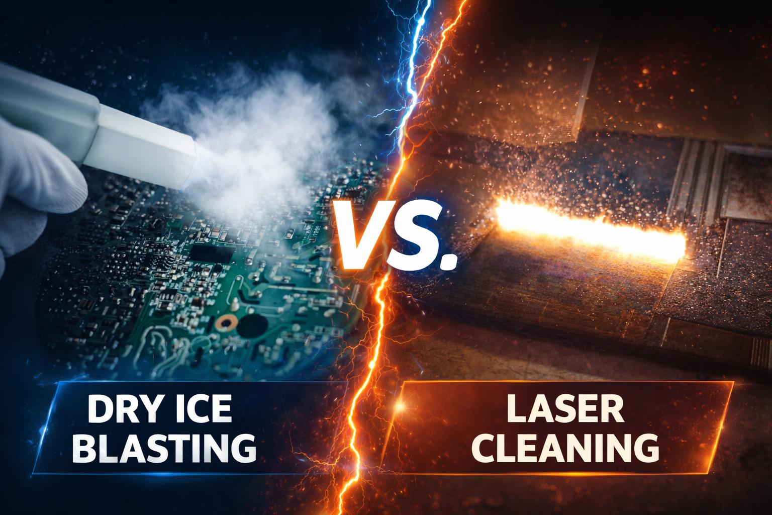 Dry Ice Blasting vs. Laser Cleaning Dry Ice Blasting vs. Laser Cleaning